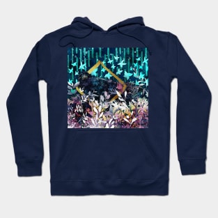 Crow Through the Lunar Portal Negative Painting Hoodie